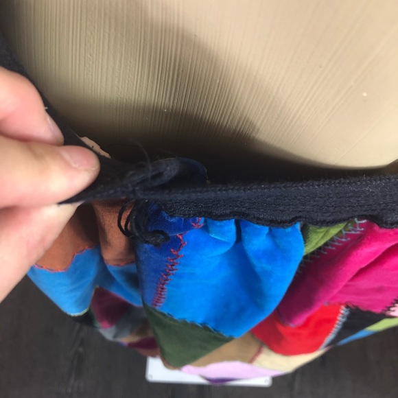 Vintage 1970โs Velvet Patchwork Maxi Skirt - Picture 9 of 11